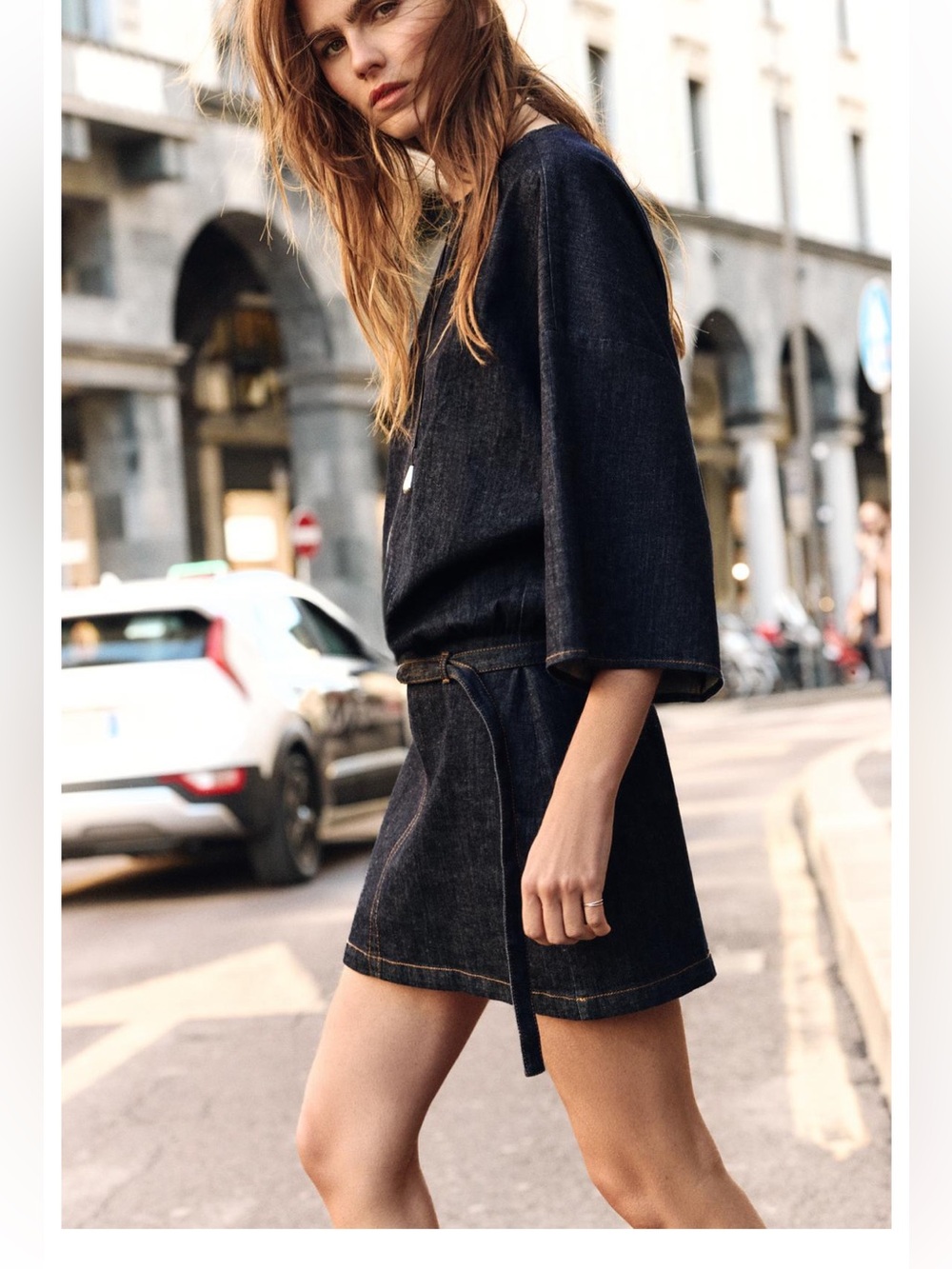 Women’s Dark Blue Denim Jeans Dress - Picture 4 of 11